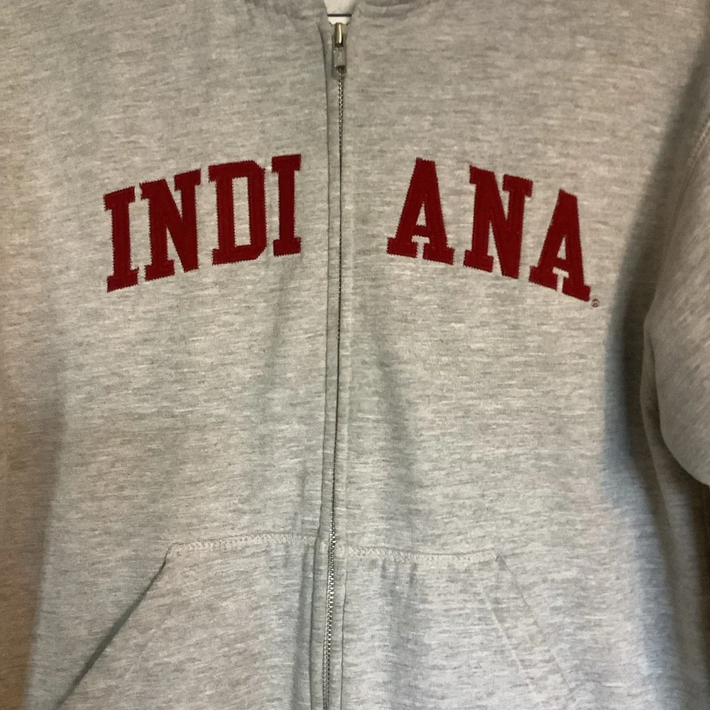 Indiana University Gray  Zip-Up Hoodie‎